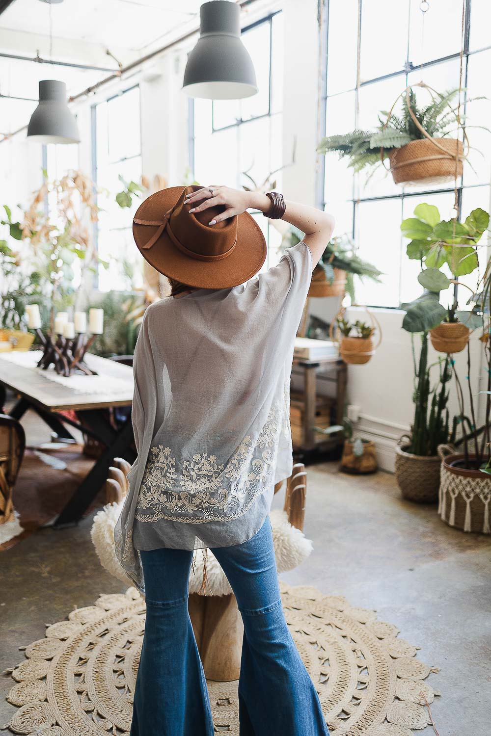 Wide Brim Leather Bolero